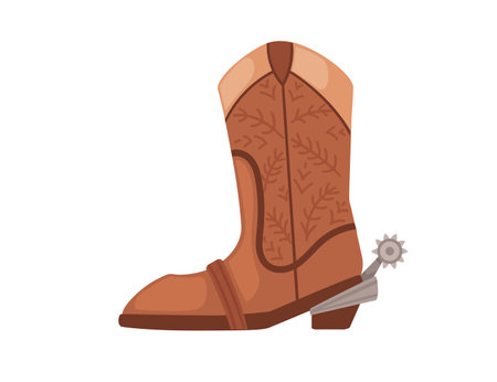 Cowboy boots classic style design vector illustration isolated on white background.のイラスト素材
