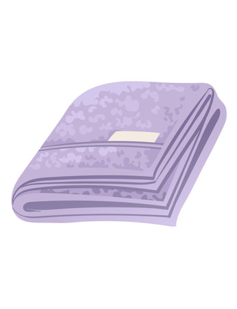 Purple color soft bathroom towel vector illustration isolated on white background.のイラスト素材