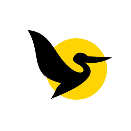 pelican line logo icon designsのイラスト素材