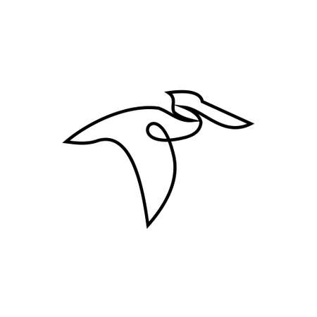pelican line vector icon designsのイラスト素材