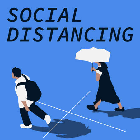 Social distancing illustration.のイラスト素材