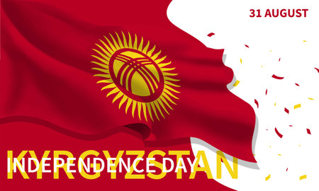 Vector Illustrations of Independence Day Kyrgyzstanのイラスト素材