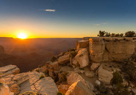 Sunset in the Grand Canyon is a steep-sided canyon carved by the Colorado River in the state of Arizona in the United States.のeditorial素材
