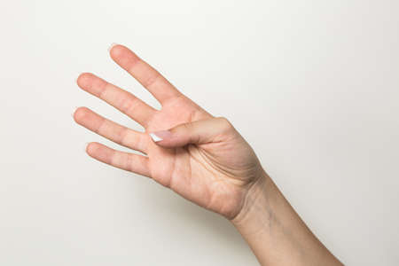 Hand Gesture signs studio shotの写真素材