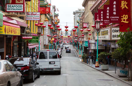 SAN FRANCISCO - JUNE 16: China town main street on June 16, 2015 San Francisco, California. It's the...