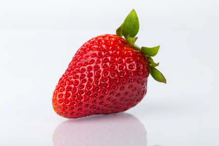 Fresh red berry strawberry isolated on white backgroundのeditorial素材
