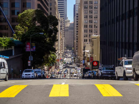 SAN FRANCISCO - JUNE 16: China town main street on June 16, 2015  San Francisco, California. It's the only authentic Chinatown Gate in North America.のeditorial素材