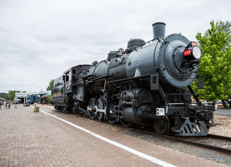 WILLIAMS, AZ - JUNE 10: Picture of an Trains post and murales , in Arizona, taken June 10 2015 Williams was the last town to have its section of Route 66 bypassed, due to lawsuits that kept the last section of Interstate 40 in Arizona from being built aroのeditorial素材