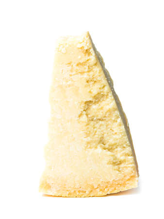 Italian original Parmesan cheese on white backgroundの写真素材