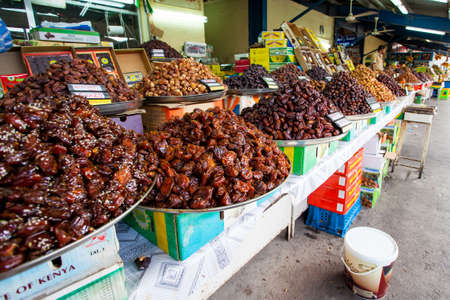 DUBAI, UAE - MAY 17, 2015: Deira Fruit and Vegetable Market is located near Deira Corniche, Deira districtのeditorial素材