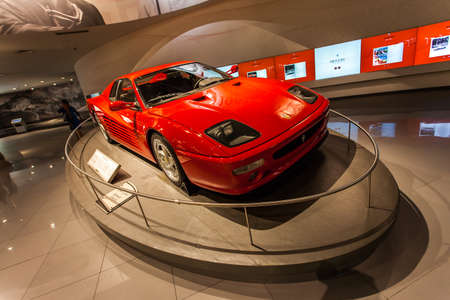 ABU DHABI, UAE - MAY 13, 2014: Ferrari World at Yas Island in Abu Dhabi on May 13, 2014, UAE. Ferrari World is the largest indoor amusement park in the world.のeditorial素材