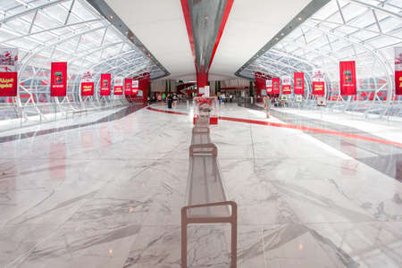 ABU DHABI, UAE - MAY 13, 2014: Ferrari World at Yas Island in Abu Dhabi on May 13, 2014, UAE....