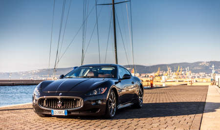 MUGGIA, ITALY MARCH 16, 2013: Photo of a Maserati GranTurismo S. The Maserati GranTurismo is a two-doorのeditorial素材