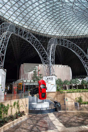 ABU DHABI, UAE - MAY 13, 2014: Ferrari World at Yas Island in Abu Dhabi on May 13, 2014, UAE. Ferrari World is the largest indoor amusement park in the world.のeditorial素材