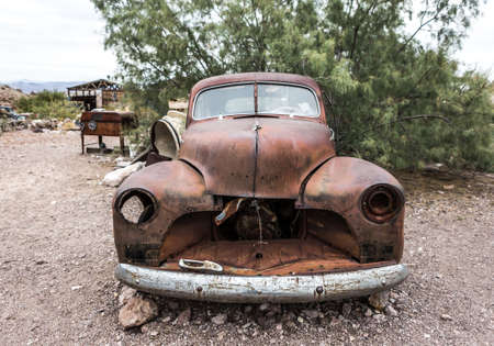 NELSON , USA - JUNE 10 : Old rusty car in Nelson Nevada ghost town on June 10 ,2015のeditorial素材