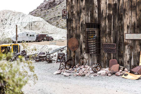 NELSON , USA - JUNE 10 : Old rusty car in Nelson Nevada ghost town on June 10 ,2015のeditorial素材