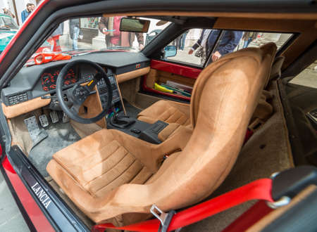 TRIESTE, ITALY - APRIL 3: Photo of a rare Lancia Delta S4 on the Trieste Opicina Historic. APRIL 3, 2016. Trieste Opicina Historic regularity is run for Vintage and Classic Cars.のeditorial素材