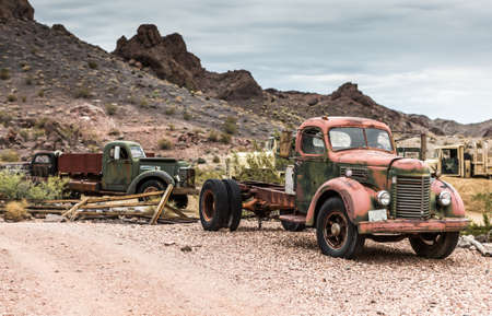 NELSON , USA - JUNE 10 : Old rusty truck in Nelson Nevada ghost town on June 10 ,2015のeditorial素材