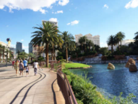 Abstract Blurry Background: Tourist in Las Vegasの写真素材