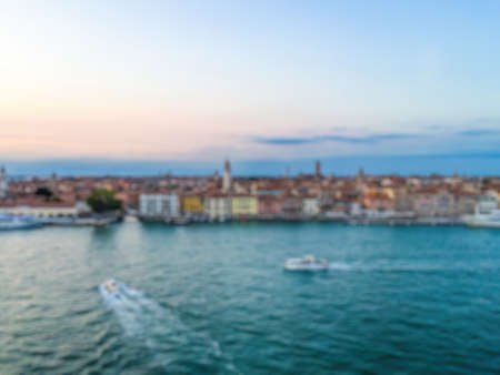 Blurry Background: Tourist in Veniceの写真素材
