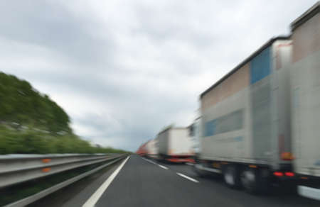 Abstract blurry background: Traffic jam on highwayの写真素材