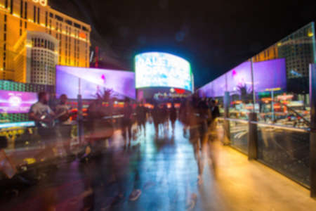 Abstract Blurry Background: Tourist in Las Vegasの写真素材