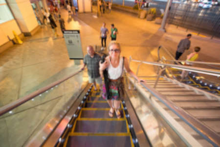 Abstract Blurry Background: Tourist in Las Vegasの写真素材