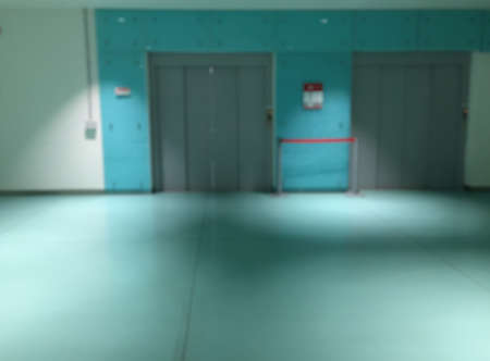 Hospital interior corridor blurred backgroundの写真素材