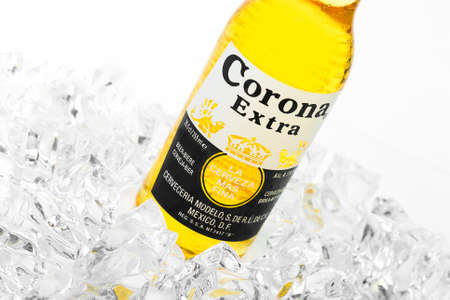 Trieste, Italy - June 23, 2016: Corona Extra is one of the top-selling beers worldwide is a pale...