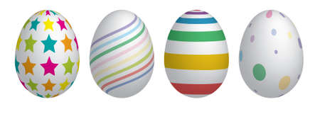 Set of colorful stripped Easter egg.のイラスト素材