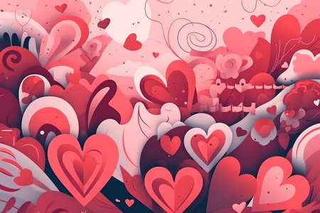 Abstract illustration valentines day theme. Generative AI.の素材
