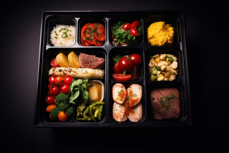 Food delivery service with variety of freshly cooked meals. Generative AIの素材