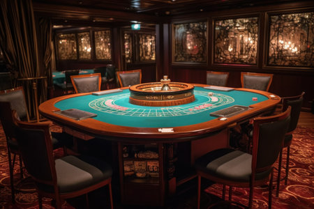 Game table in luxury casino. Generative AIの素材