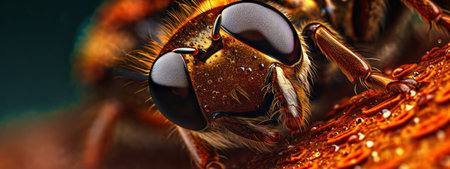 Up-close and detailed image of a captivating insect, highlighting the intricate details for eye-catching web banner. Generative AIの素材