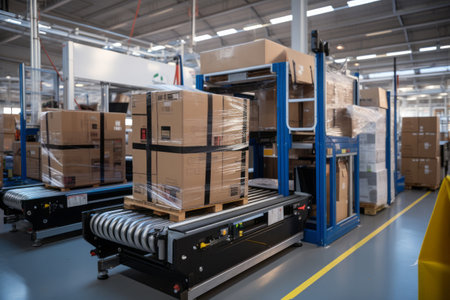 High-volume production scenes capturing the magnitude of goods being manufactured and ready for distribution. Generative Aiの素材