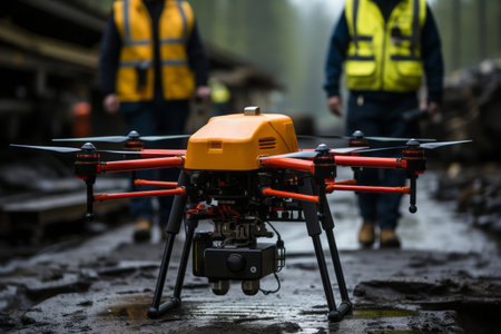 A drone assisting in a search and rescue mission. Generative Aiの素材