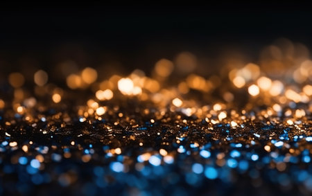 Background of abstract glitter lights. Defocused background. Generative Aiの素材