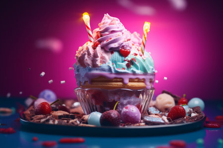 Mouthwatering images of vegan desserts such as dairy-free ice cream, decadent cakes, and chocolate treats. Generative Aiの素材