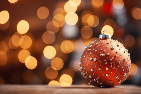 Decorated Christmas tree on blurred, sparkling and bokeh light background.の素材
