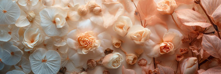 Soft colors leaves and dry flowers backgroundの素材