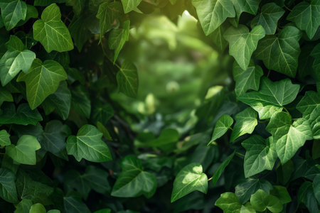 This photo showcases a dense forest characterized by its vibrant green color and an abundance of Ivy leaves.の素材
