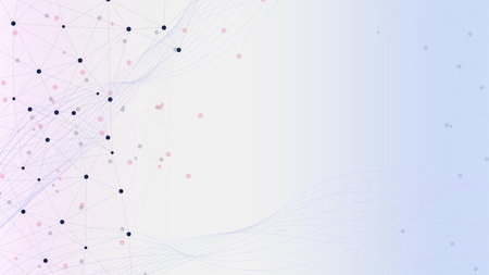 Abstract geometric with dots and lines connection background. Digital futuristic global connection network. Vector illustration.のイラスト素材