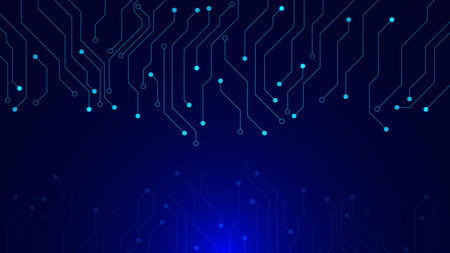 Abstract technology circuit board background. Digital data concept. Vector illustration.のイラスト素材