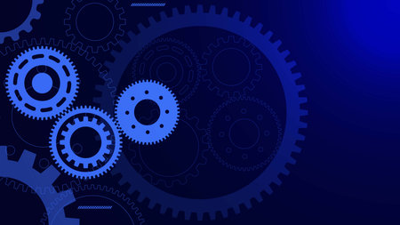 Cogs and gear wheel mechanism for mechanical engineering and technical background design concept. Vector illustration.のイラスト素材