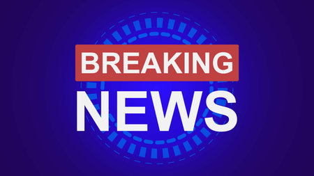 Breaking news background with round circle technology concept. Business and technology news backdrop. Vector illustration.のイラスト素材