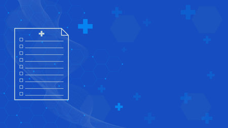 Hospital background with hospital cross and medical document. Health care concept design. Vector illustration.のイラスト素材