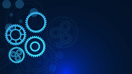 Gears mechanism digital technology and engineering. Technical concept background design. Vector illustration.のイラスト素材