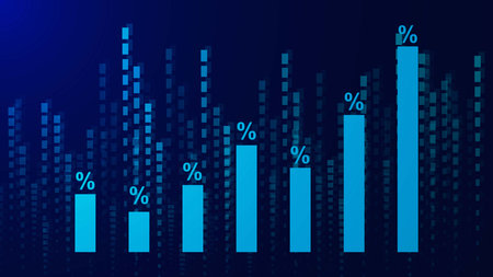 Business candle stick graph for business finance report, stock market investment and forex trading concept. Vector illustration.のイラスト素材