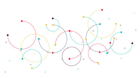 Abstract geometric with connecting lines and point. Social network connection, computer networks,...