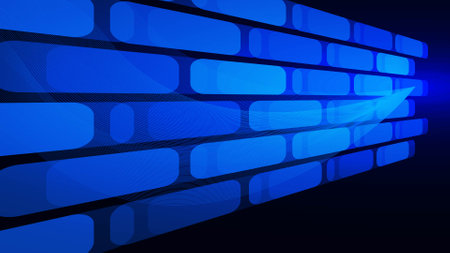 Abstract modern shiny blue with geometric shapes and wave for science and technology background. Vector illustration.のイラスト素材